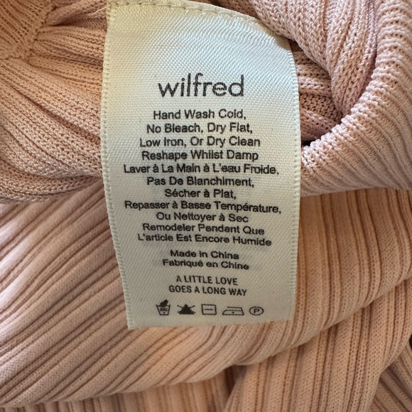 Aritzia Wilfred Knit Slit Midi Skirt Light Pink XS - Picture 9 of 11